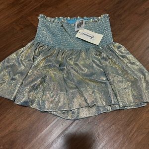 Queen of Sparkles Blue/Gold Flowy Short